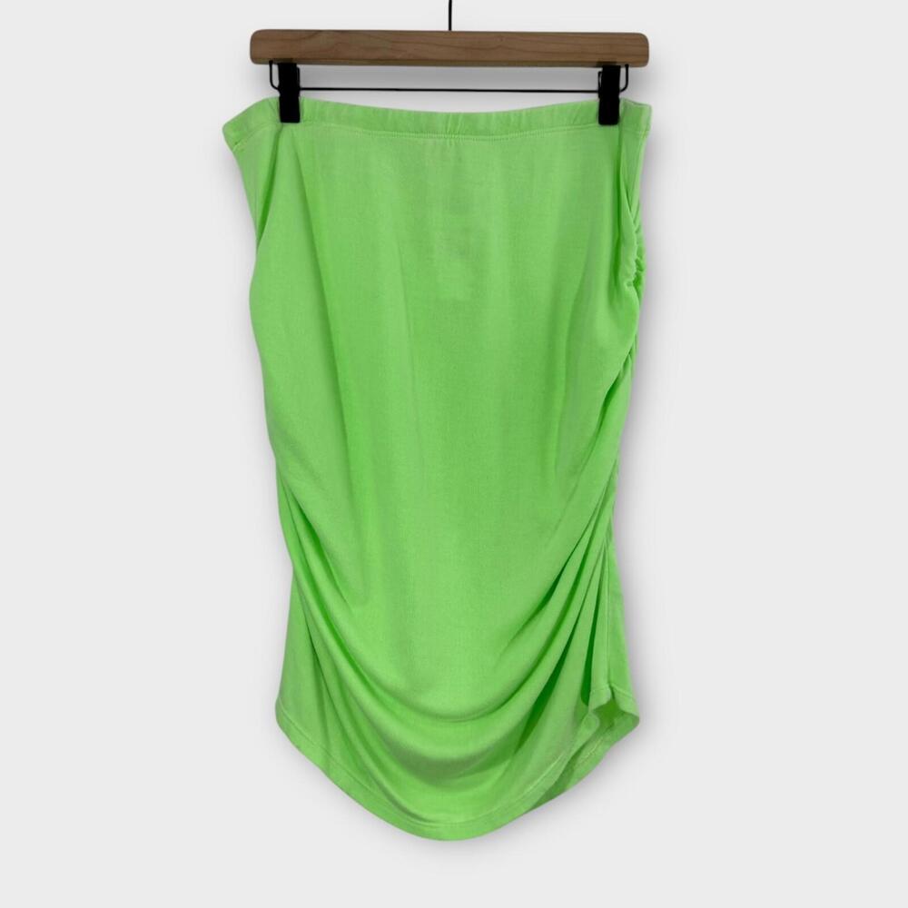 Sundry Women’s Size XL Pop Lime Green Ruched Side Bodycon Casual Mini Skirt